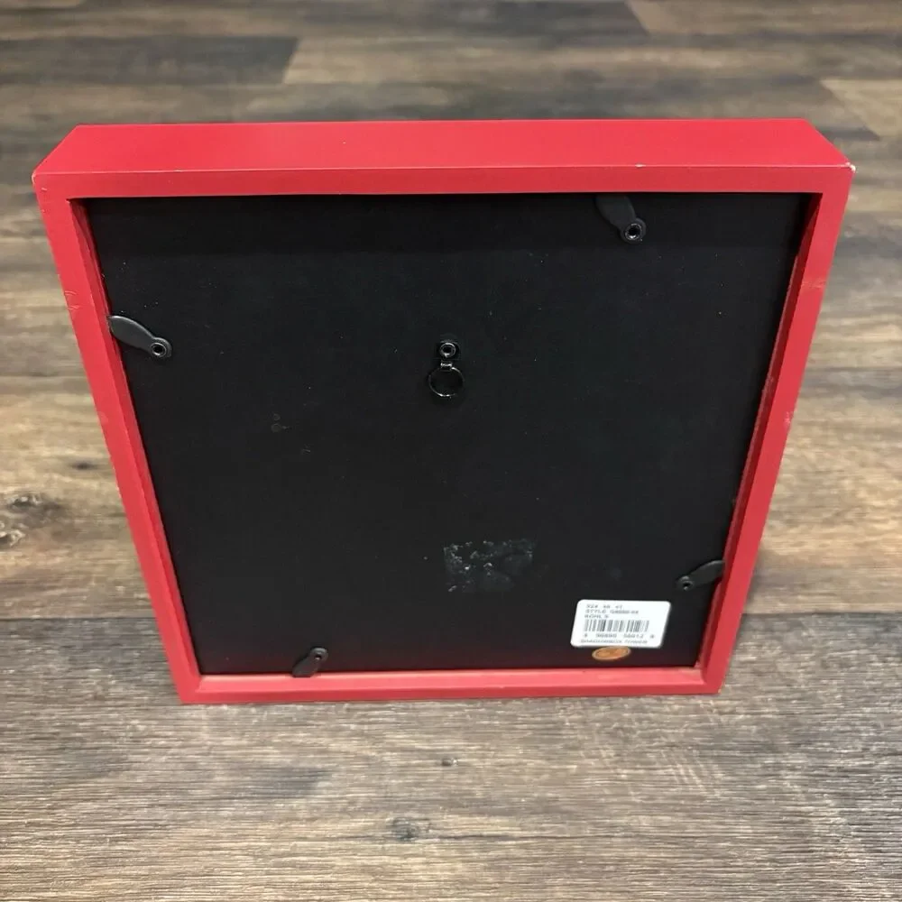 Red Holiday Friends Gingerbread Man Shadow Box Wood Photo Frame 4x6